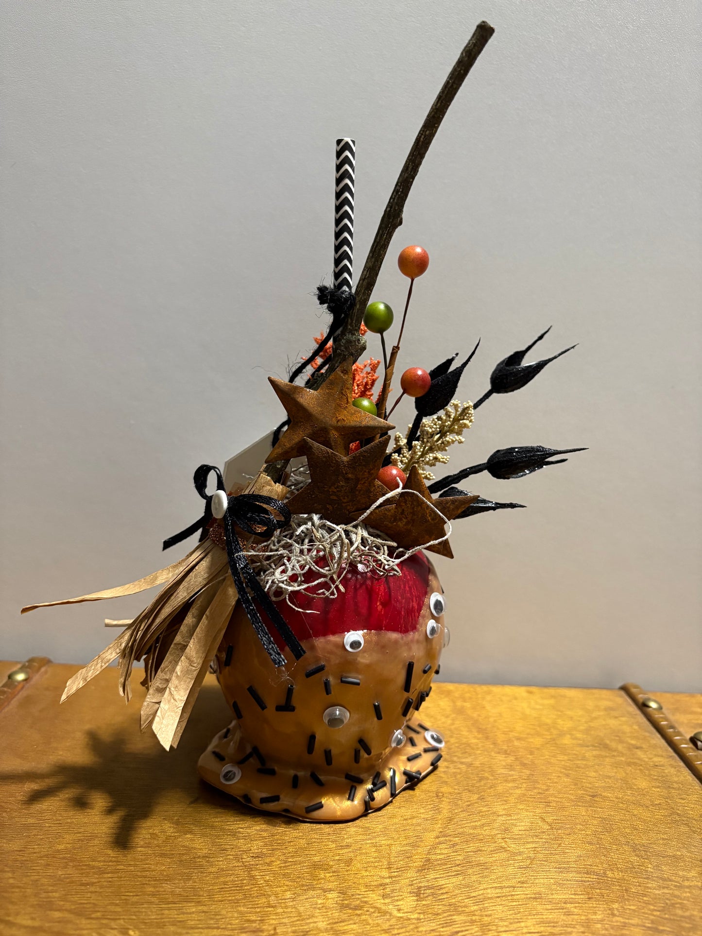 faux decorative caramel apple