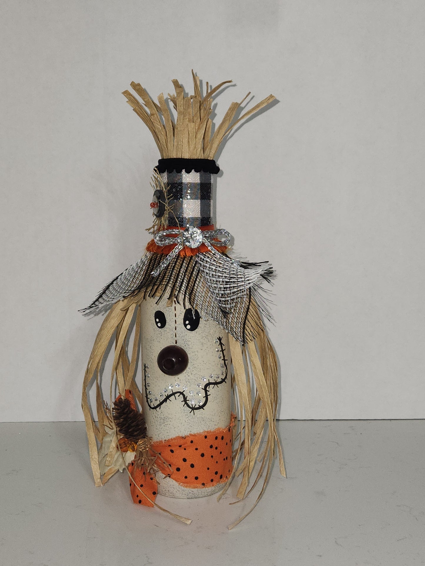 wine bottle scarecrow
