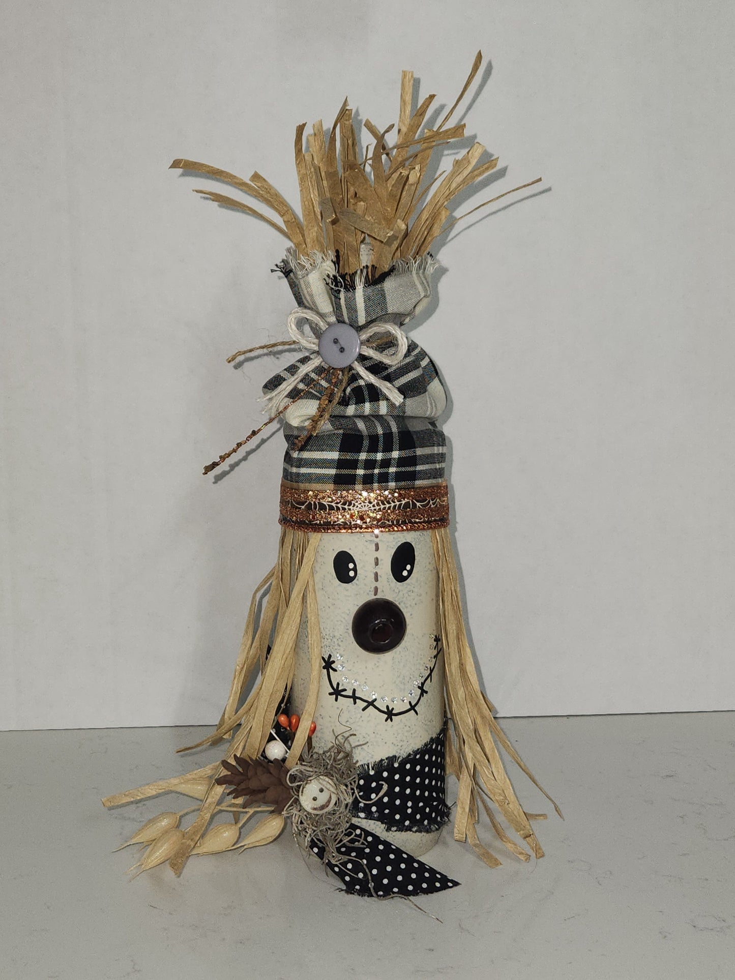 wine bottle scarecrow