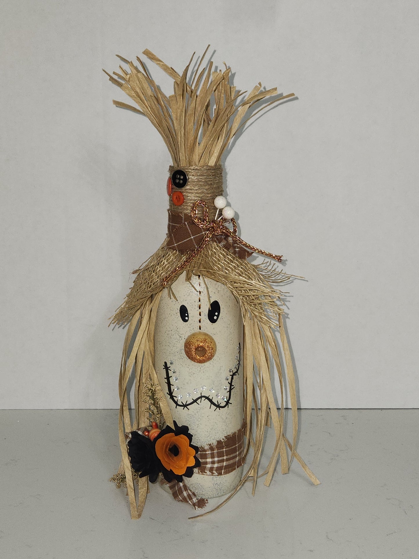 wine bottle scarecrow