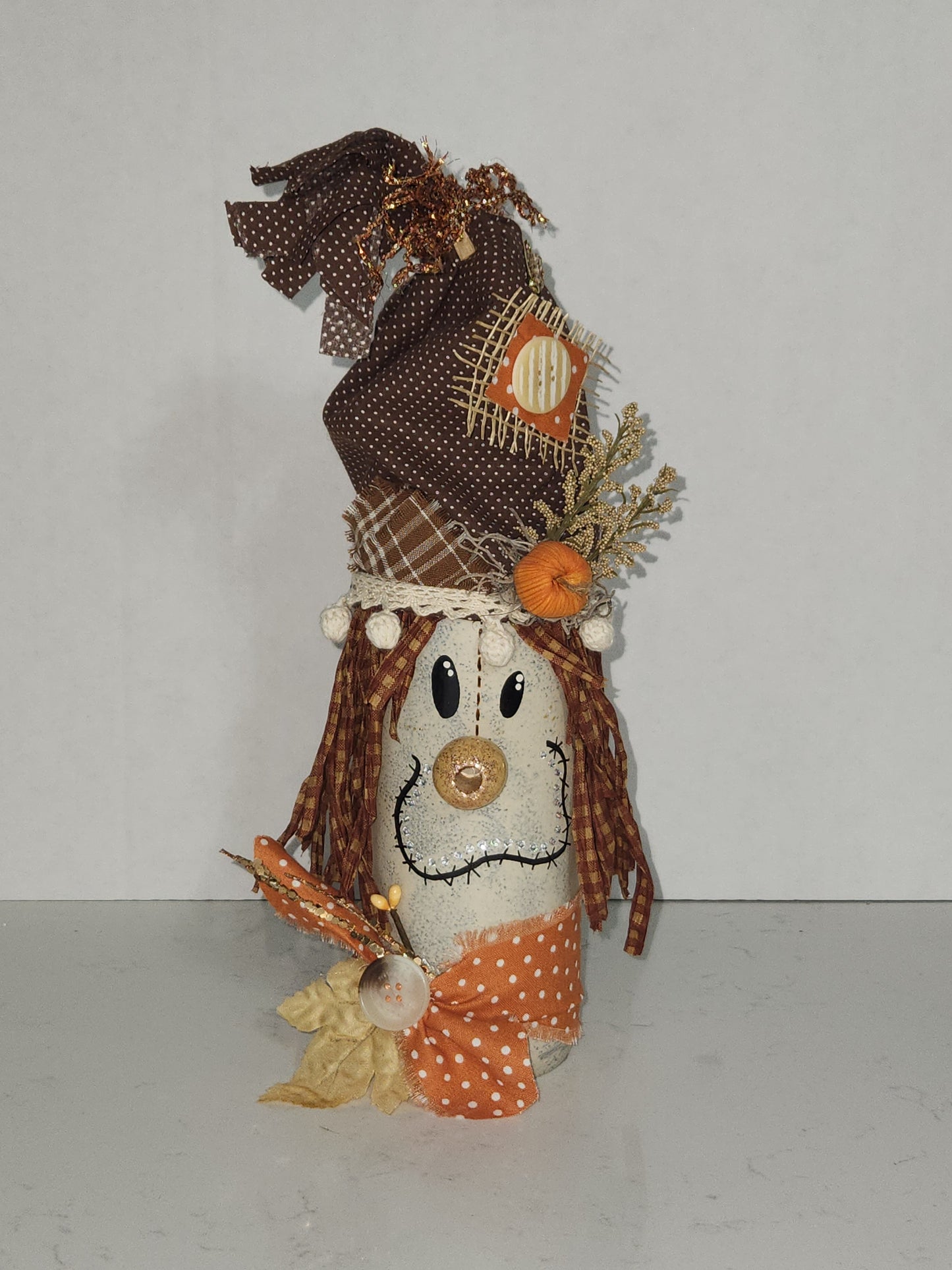 wine bottle scarecrow