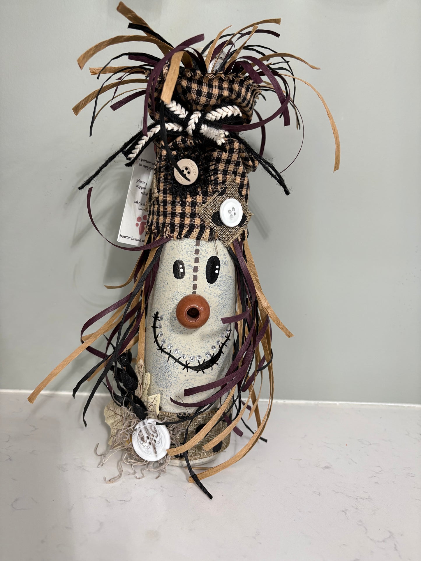 wine bottle scarecrow