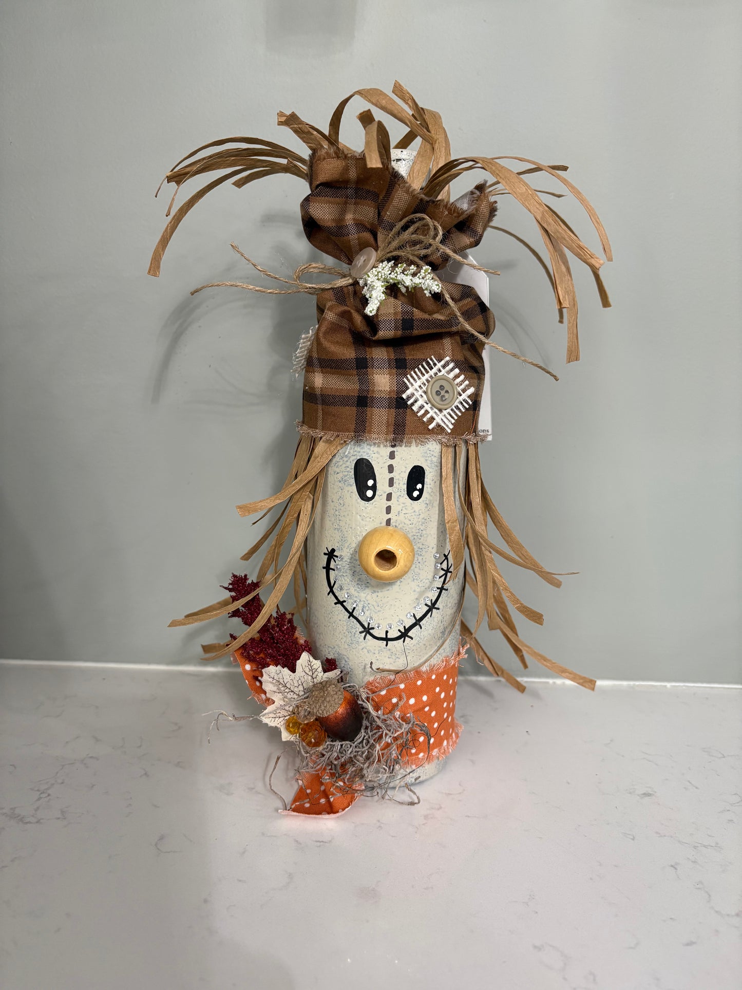 wine bottle scarecrow