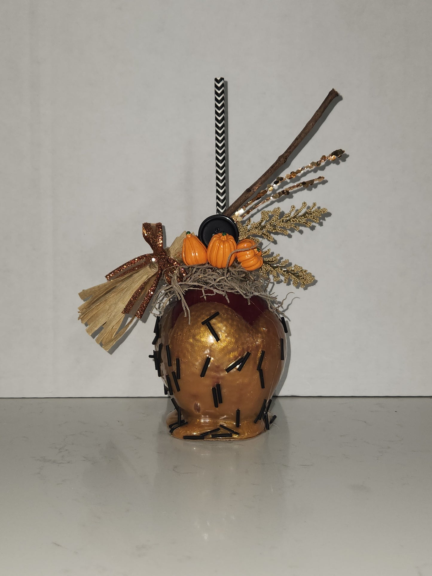 faux decorative caramel apple