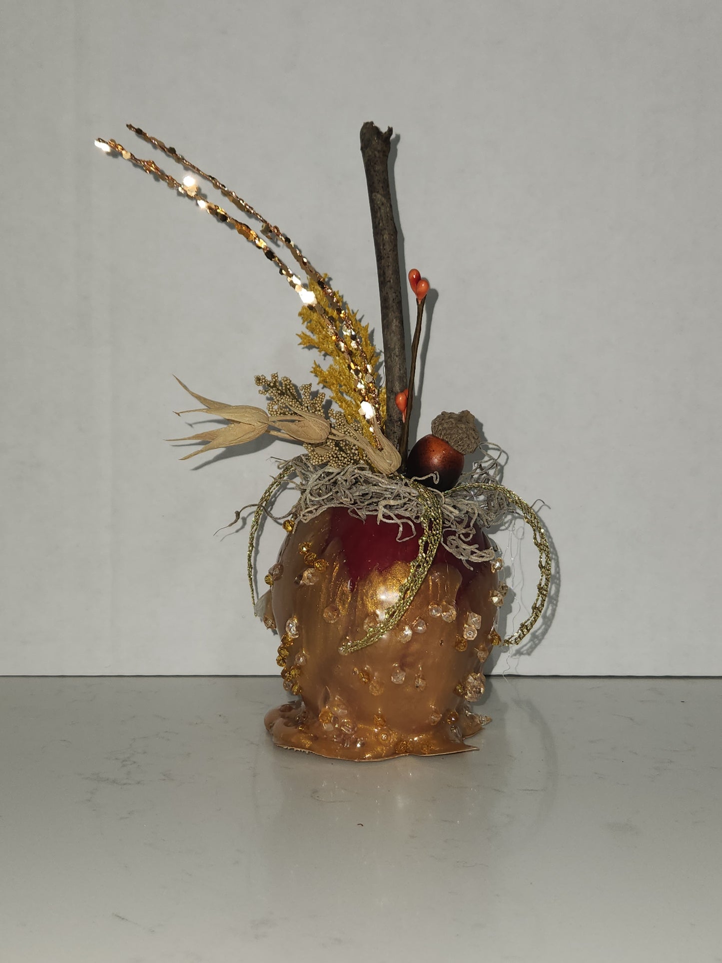 faux decorative caramel apple