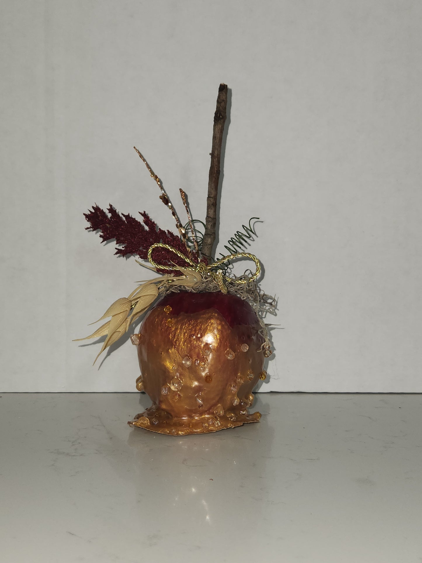 faux decorative caramel apple