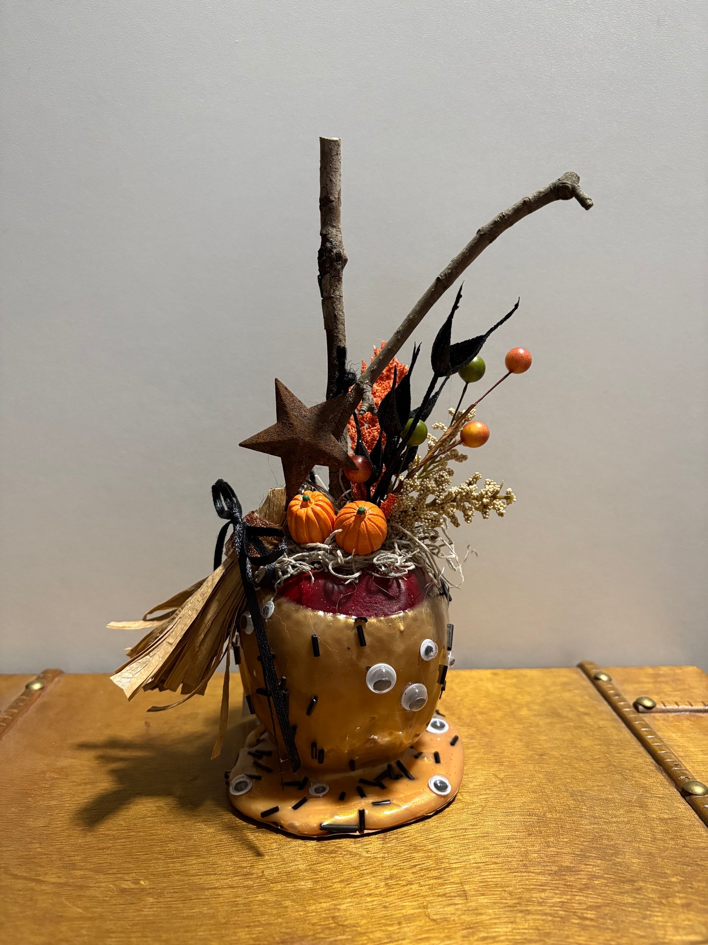 faux decorative caramel apple