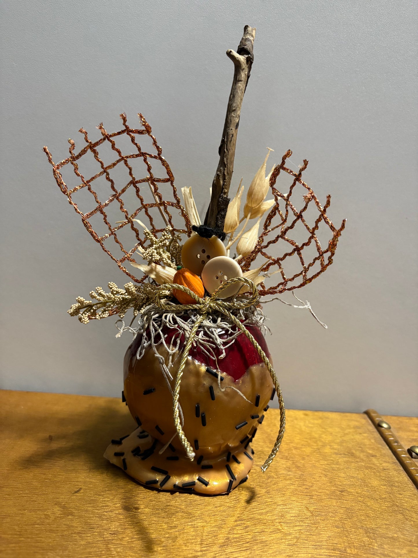 faux decorative caramel apple