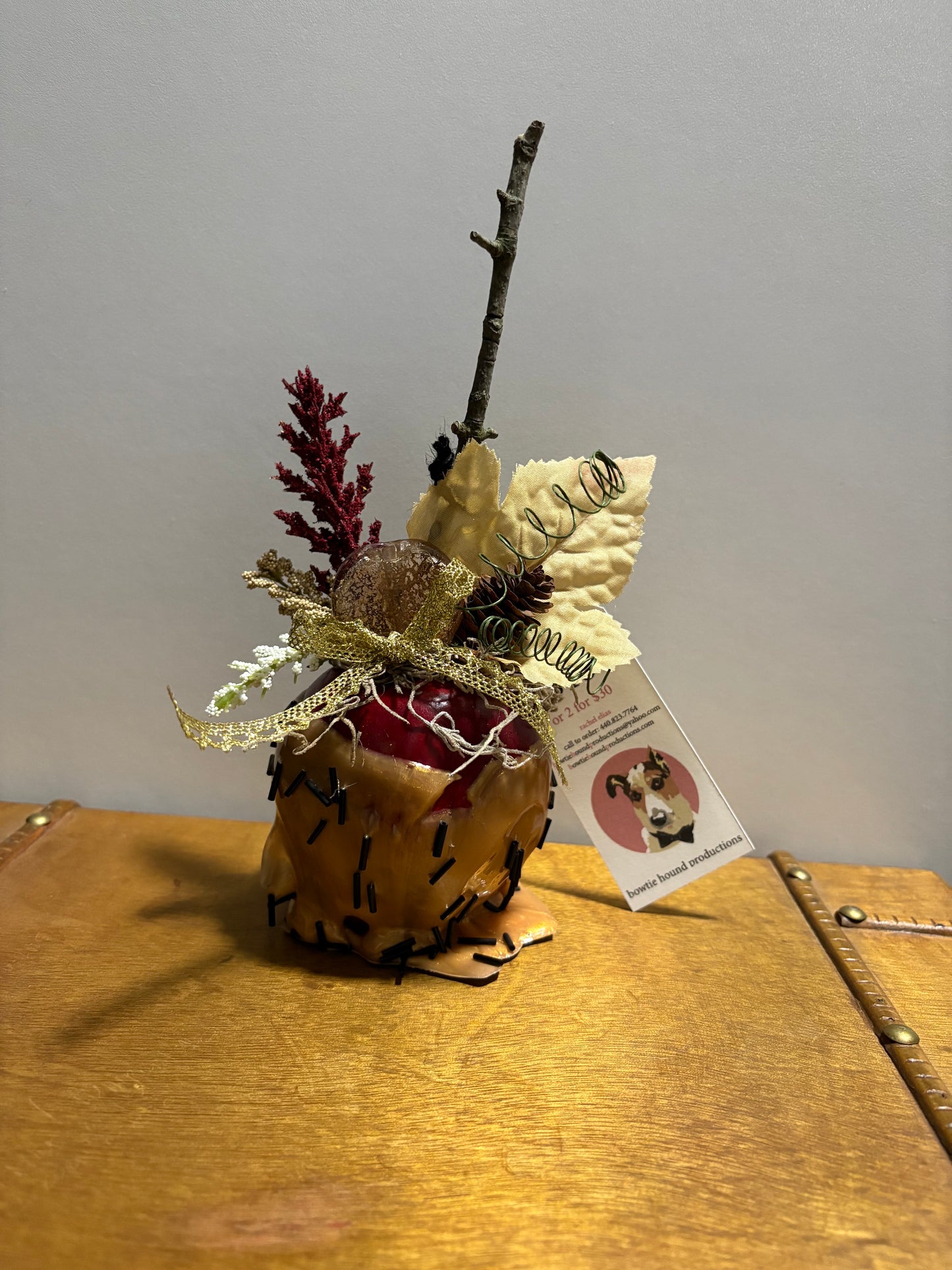 faux decorative caramel apple