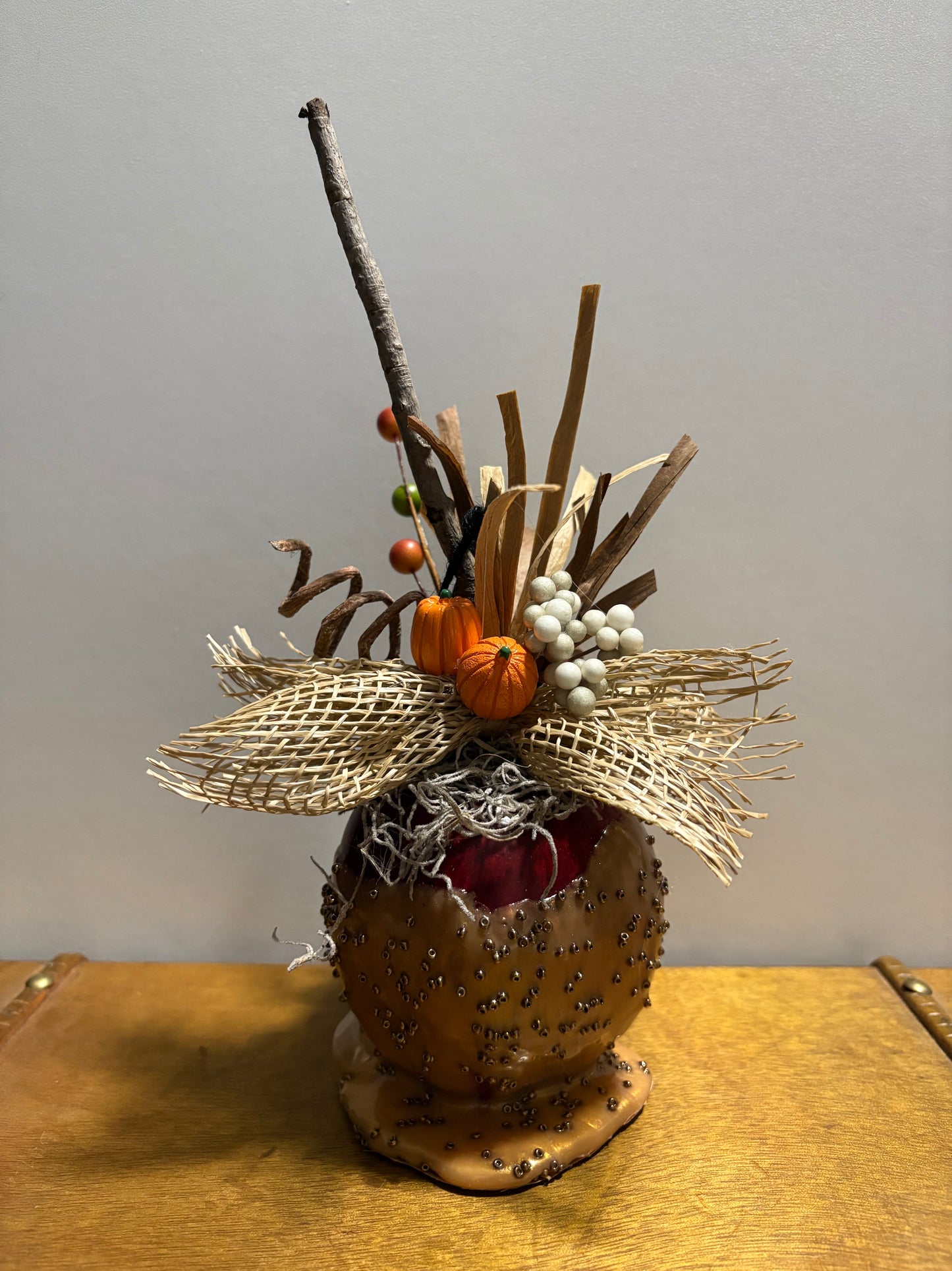 faux decorative caramel apple
