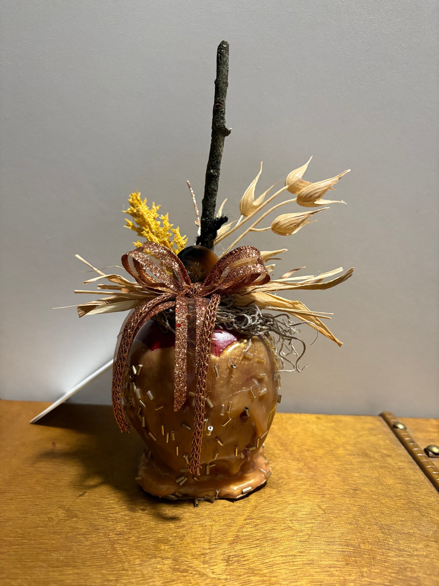 faux decorative caramel apple