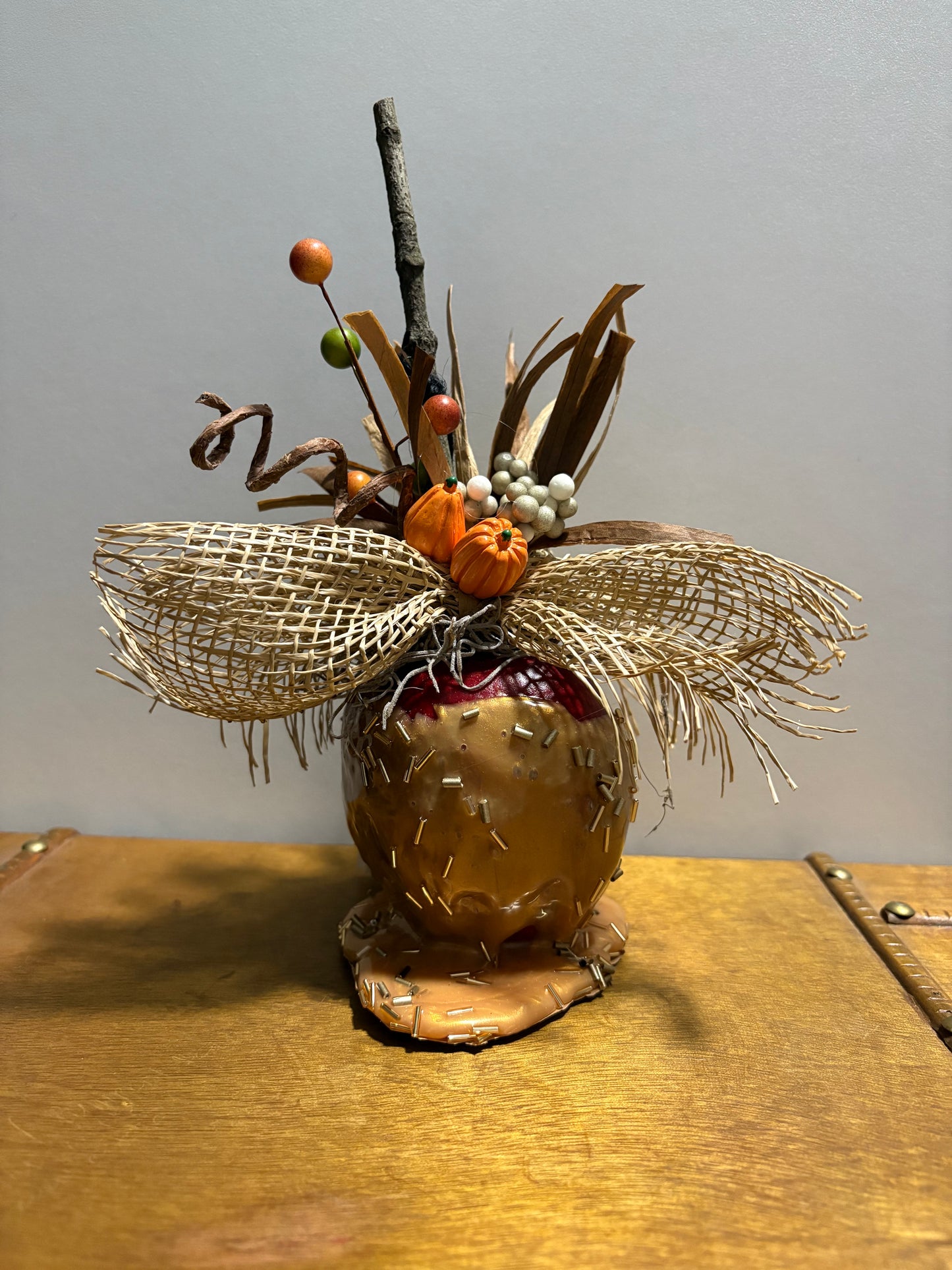 faux decorative caramel apple