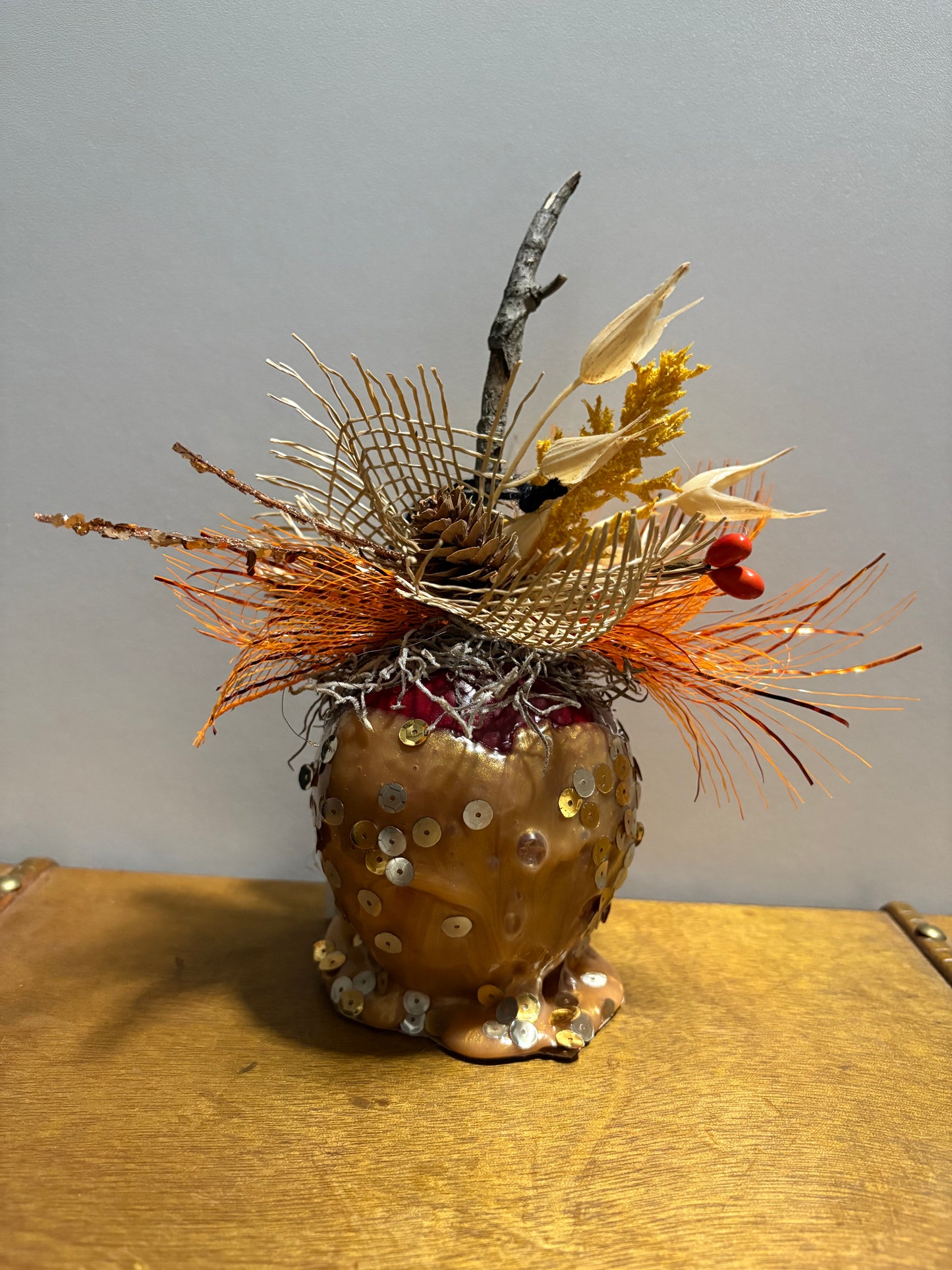 faux decorative caramel apple