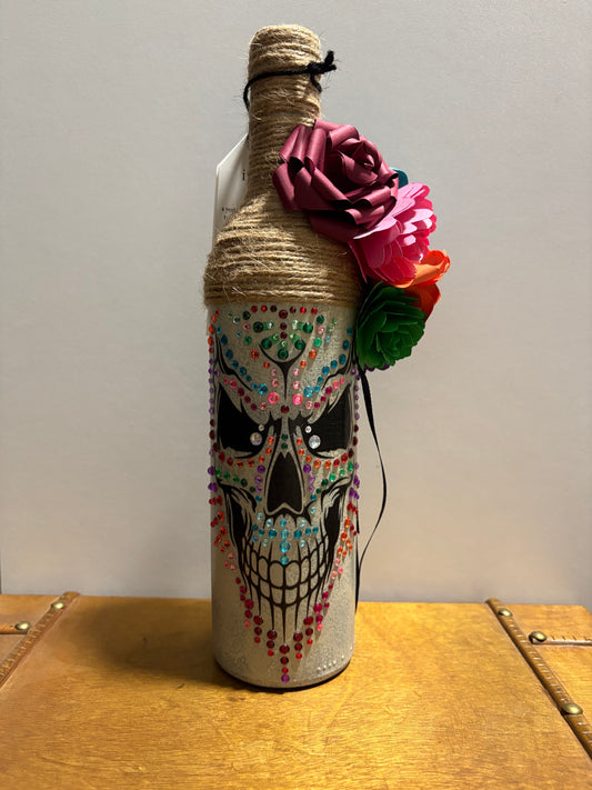day of the dead wine bottle