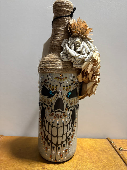 day of the dead wine bottle