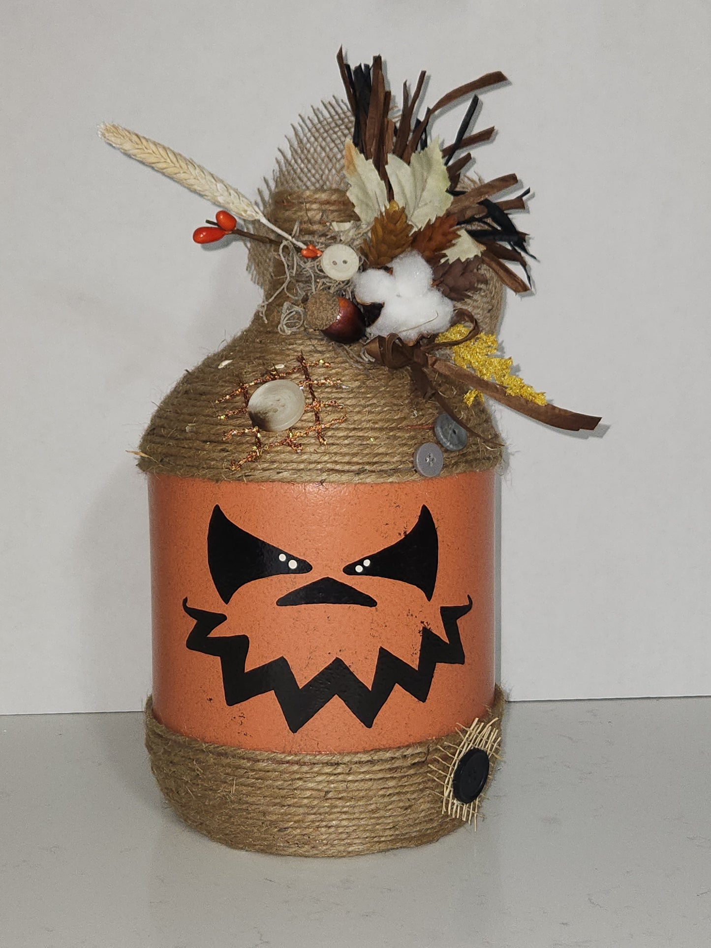 glass gallon jug jack-o-lantern
