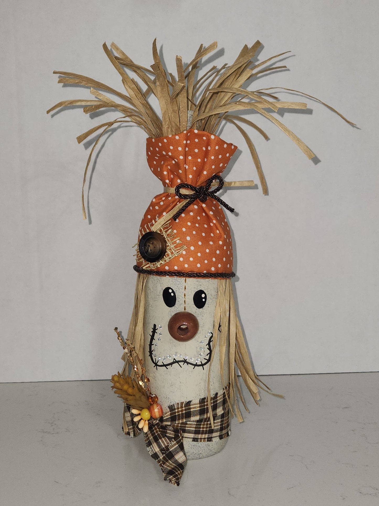 wine bottle scarecrow