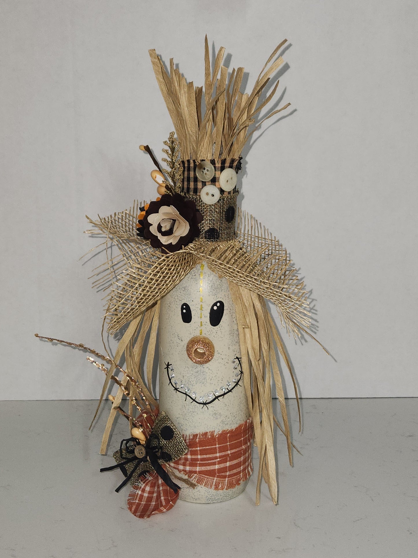 wine bottle scarecrow