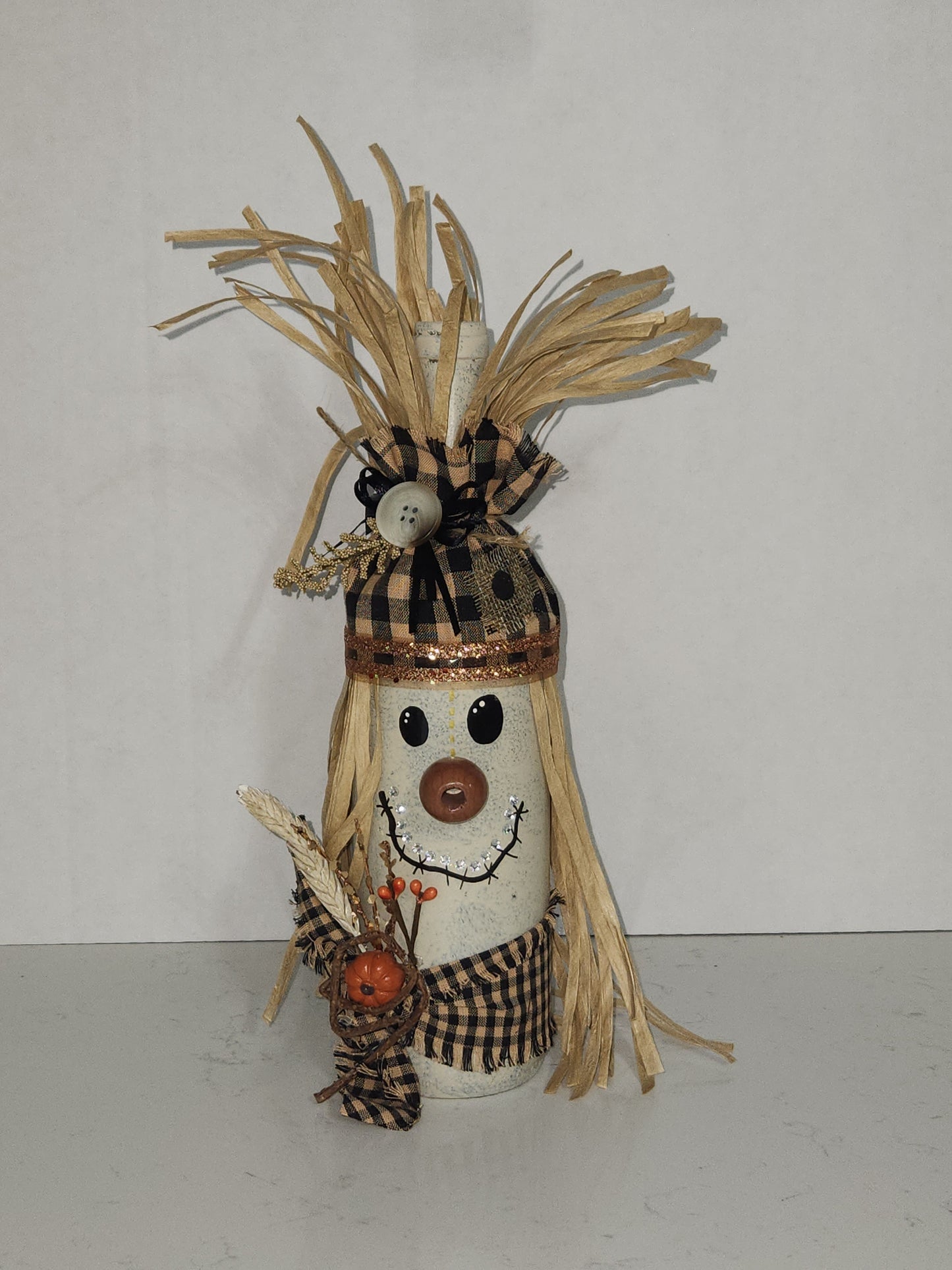 wine bottle scarecrow