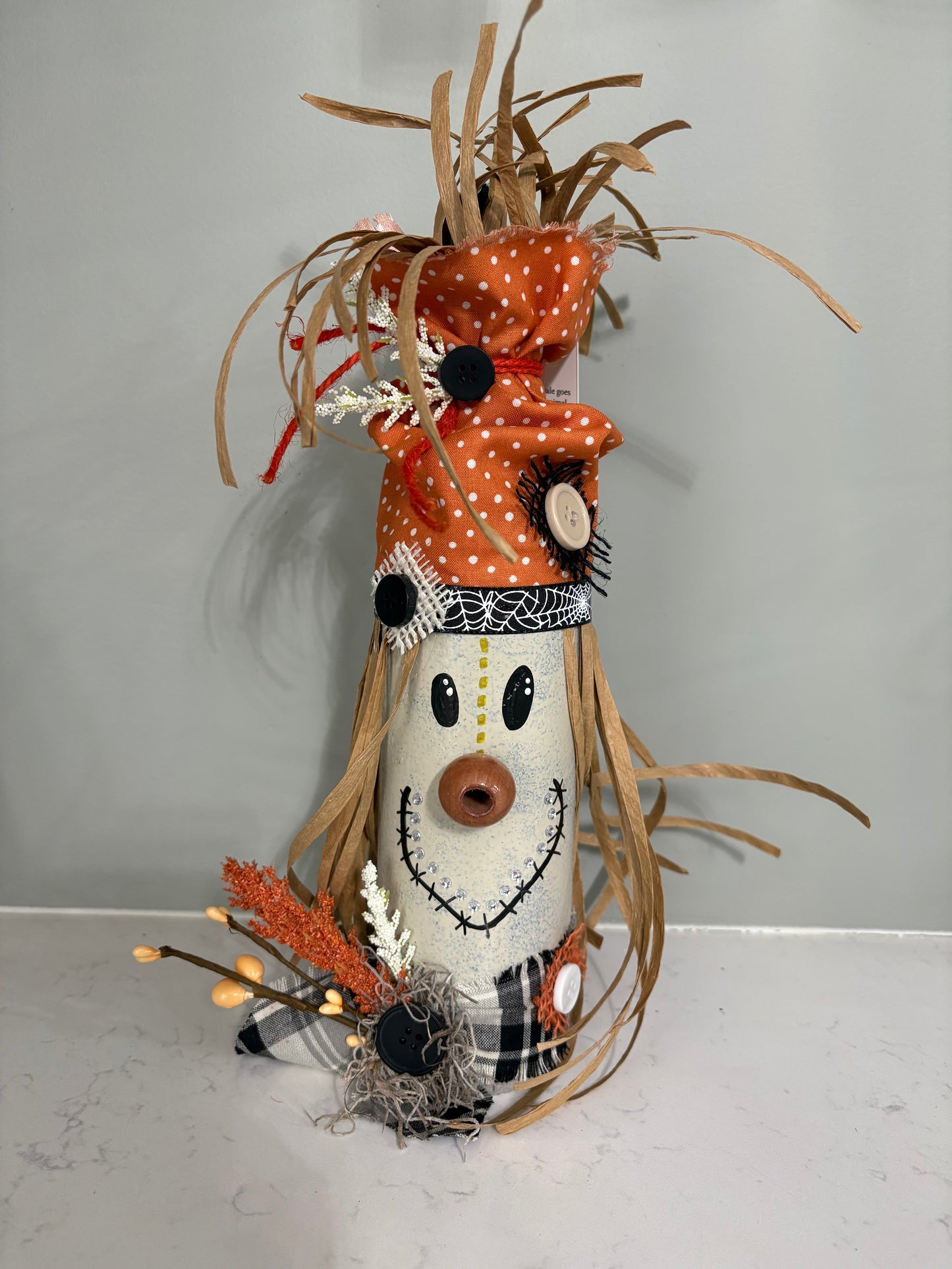wine bottle scarecrow