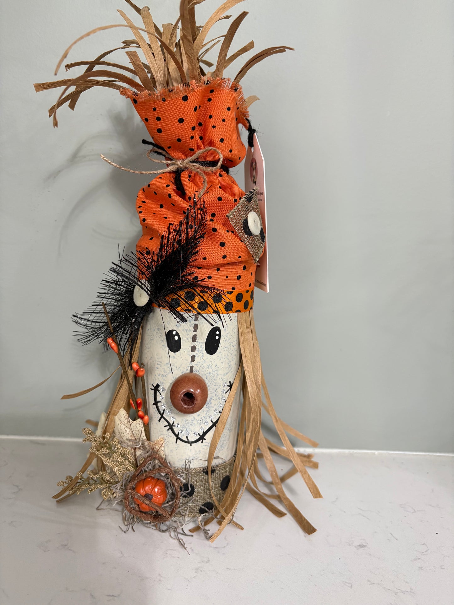 wine bottle scarecrow