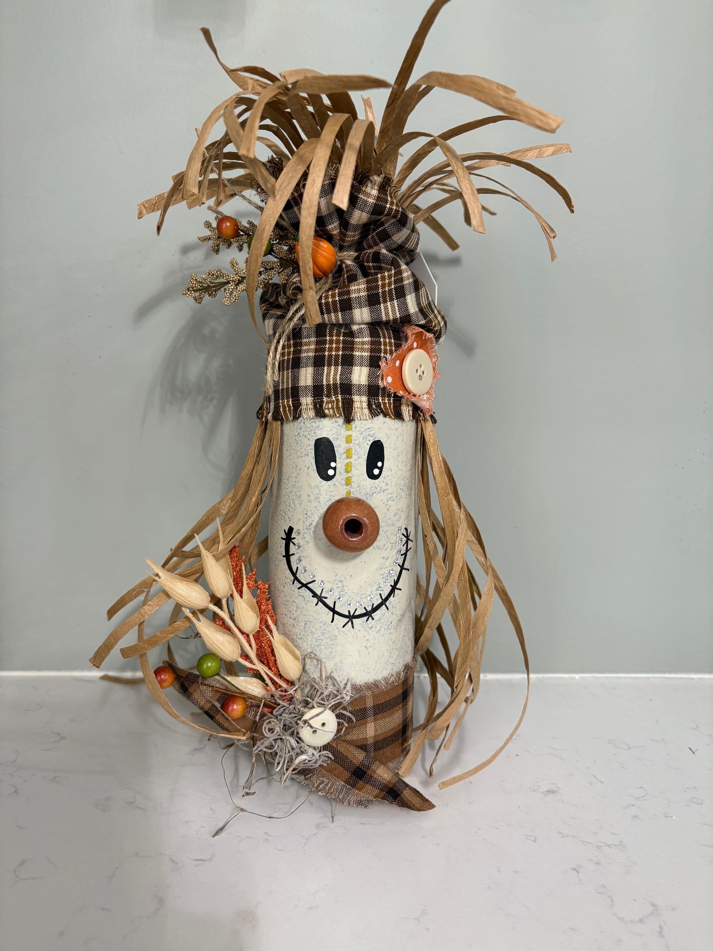 wine bottle scarecrow