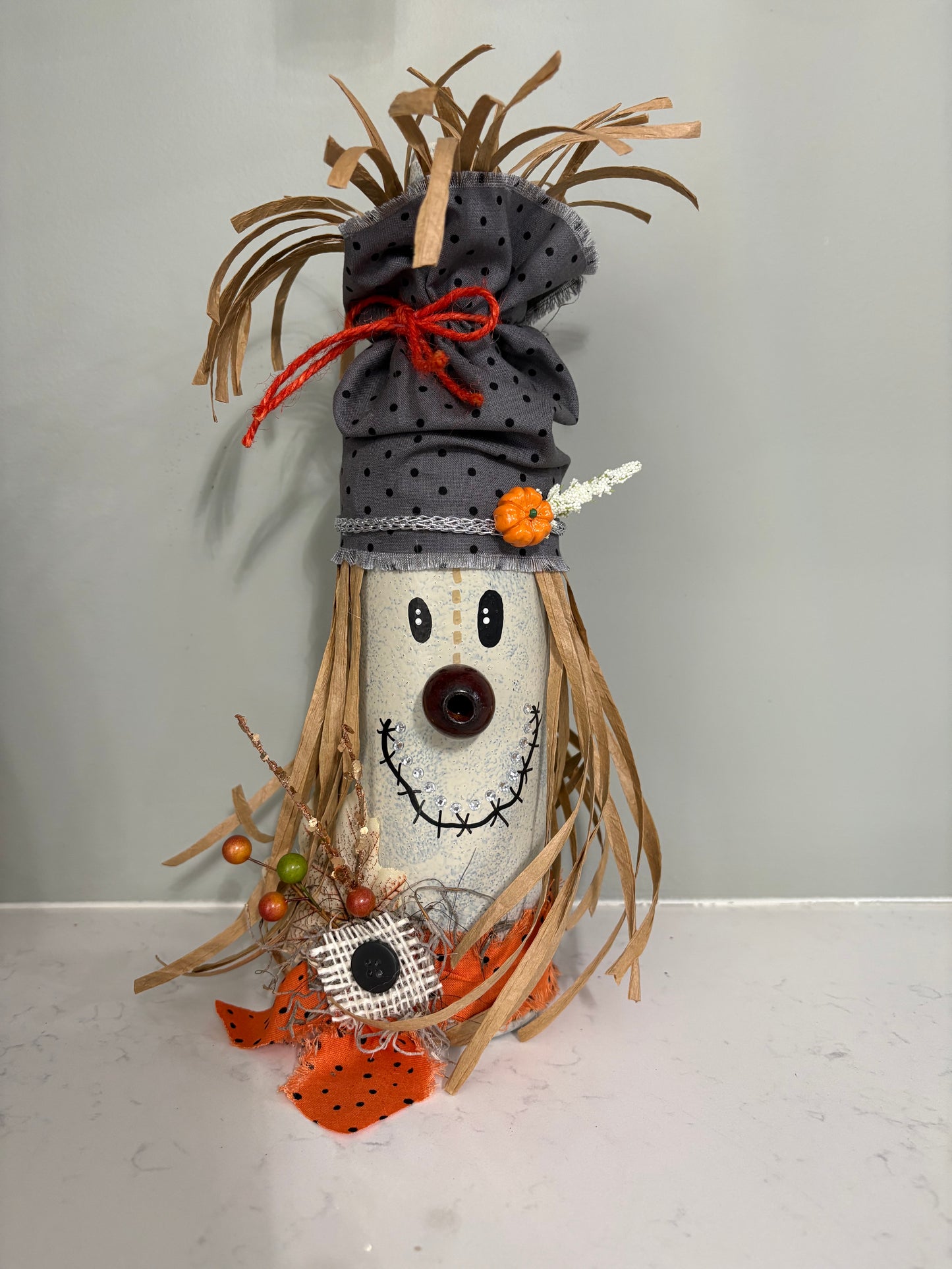 wine bottle scarecrow